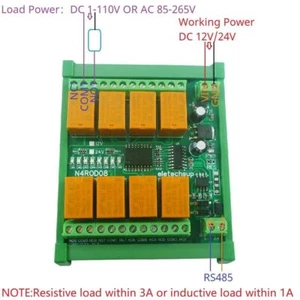 DC 12V-24V 8 Channels Micro Size &amp; Low Power Consumption RS485 RS422 Relay - Picture 1 of 15