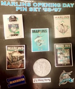 12506/25000 Limited Edition (5) Florida Marlins Opening Day Pin Set 93'-97' - Bild 1 von 11