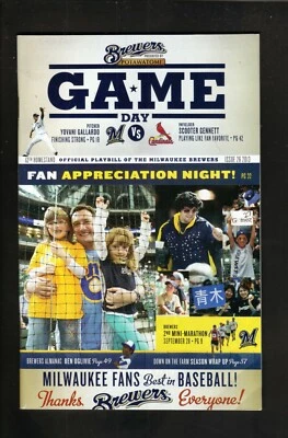 Milwaukee Brewers 2013 Game Day Program vs St Louis Cardinals - Image 1 of 2