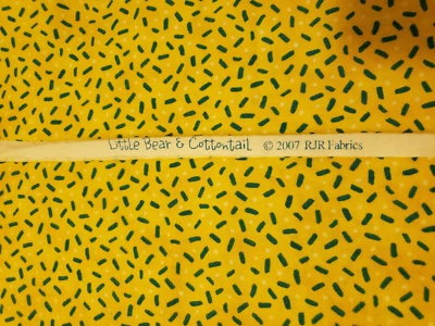 Cotton Fabric 42" x 35" Yellow Print Little Bear & Cottontail RJR Fabrics 2007 - Image 1 of 3