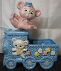 Vintage Children's Nursery Choo-choo Train Ceramic Planter Wind-up Music Box