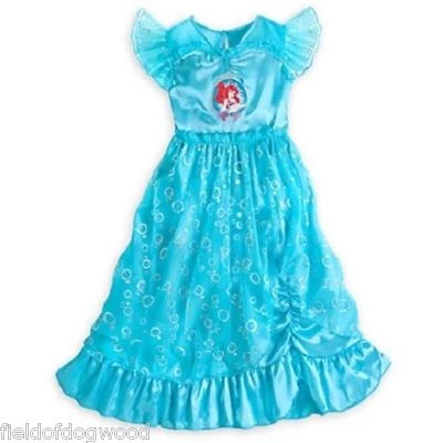NEW Disney Store Princess Ariel Deluxe Nightgown Costume 5/6 7/8 Little Mermaid  - Image 1 of 2