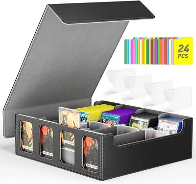 Magnetic Commander Trading Leather Card Deck Box Card Storage Box For TCG MTG UK - Image 1 of 4