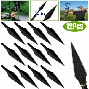 12X 150gr Archery Arrowheads Hunting Tips Screw Points Crossbow Arrow Broadheads - Picture 1 of 12