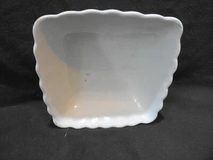 Vtg Meakin White Ironstone Square Ribbed Bowl Prim - Picture 1 of 8