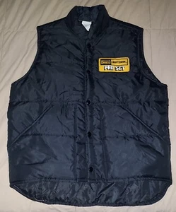 VTG SEARS CRAFTSMAN PRO SET PUFFER VEST LOGO BUTTON PUFFY 70s 80s TOOLS PATCH - Picture 1 of 4