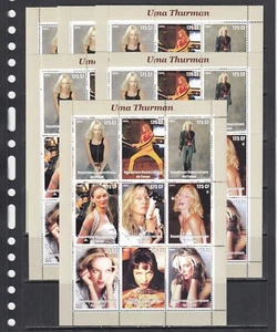 Uma Thurman Movie Actors Star 2003 Congo MNH 9 v M/s perf Set X 6 Wholesale lot - Picture 1 of 2