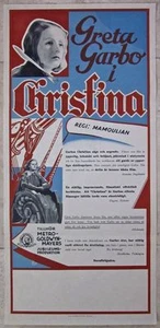 Filmplakat Königin Christina 1933 schwedisch 13"x27,5" ss 8 Greta Garbo - Bild 1 von 1