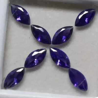 14 Pcs Natural Purple Tanzanite CERTIFIED Marquise Cut Loose Gemstone 7 MM Lot - Image 1 of 4