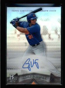 CORY VAUGHN 2014 BOWMAN PLATINUM ROOKIE REFRACTOR AUTOGRAPH AUTO AK7974