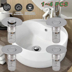 Tappo tappo lavabo bagno universale nucleo lavabo rimbalzo pop up filtro scarico - Foto 1 di 11
