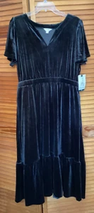 Terra & Sky Women's  Dark Chameleon Color Velvet Dress  Size 0X (14W) - Picture 1 of 3