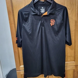 Fanatics Mens 2XL XXL San Francisco SF Giants Polo Golf shirt patterned black - Picture 1 of 6