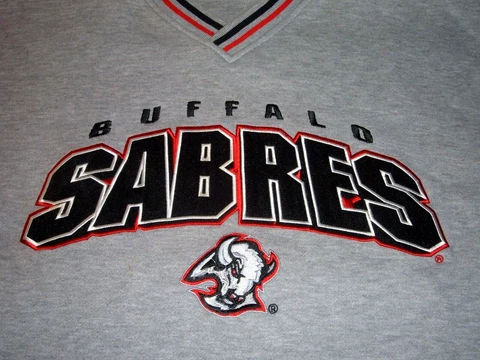 Men's Vintage Buffalo Sabres Goat Head NHL Hockey Embroidered Sweatshirt Sz 3XL Cover