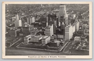 Bird's Eye View of Waterfront and Skyline of Memphis TN Tennessee Postcard - Picture 1 of 4