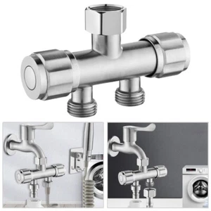 Einfache Installation Doppelgriff Wasserhahn f��r Waschmaschinen in geb��rsteter - Bild 1 von 10