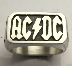 ANILLO DE PLATA DE LEY MJG. AC/DC. TALLA 10. BIKER. GUITARRISTA. SG. ANGUS - Imagen 1 de 8
