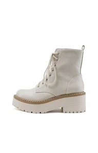 Soda FLING Women's Chunky Sole Lace Up Combat Ankle Boots with Side Zipper 7.5 - Picture 1 of 8