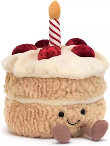 Jellycat Amuseables Birthday Cake Strawberry Plush Stuffed Doll Toy 16cm - Picture 1 of 5