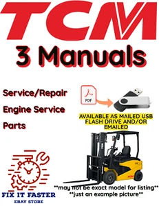 TCM FA30D FORKLIFT SERVICE ENGINE REPAIR SHOP PARTS MANUALS PDF ON USB - Picture 1 of 5