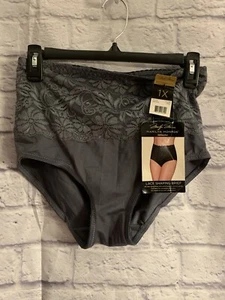 Calzoncillo Marilyn Monroe íntimo moldeador de encaje talla 1X nuevo con etiquetas gris poli spandex #291 - Imagen 1 de 6