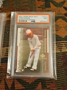 2001 Upper Deck Tiger Woods Collection TWC3 PSA 9 Mint - Picture 1 of 7