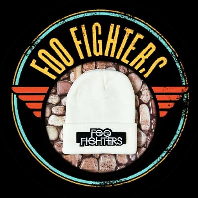 FOO FIGHTERS 🇬🇧 WHITE PATCHED BEANIE ➕ NECKLACE Foto 1 de 2