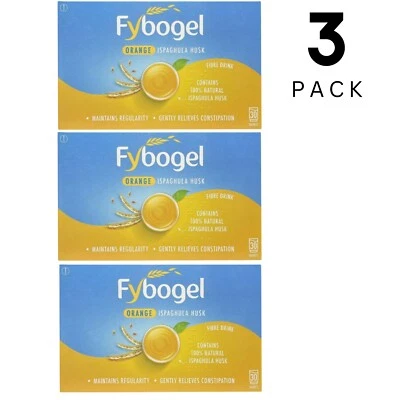 Healthdek-Fybogel Orange Fiber Supplement Sachets, 30 Count, 3 pack