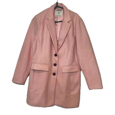 Chaquetón Allegra K de un solo pecho con muescas solapa manga larga forrado rosa talla XL Foto 1 de 4