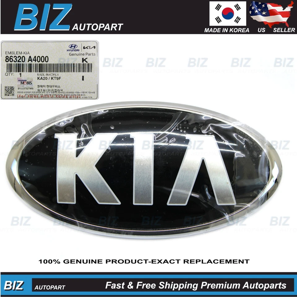 Genuine Front KIA Emblem for 15-21 Kia Sedona 17-22 Sportage OE# 86320-A4000 - Imagem 1 de 4