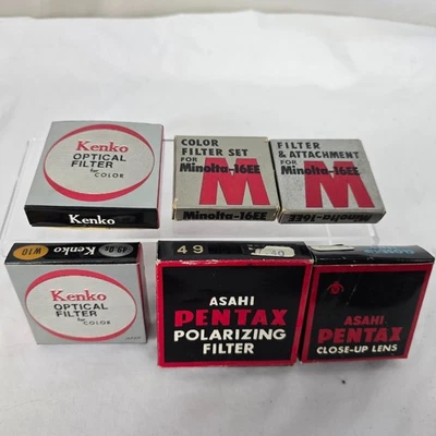 Optical Filter Bundle 2 Kenko / 2 Minolta-16EE / 2 Asahi Pentax All 6 New in Box - Image 1 of 4