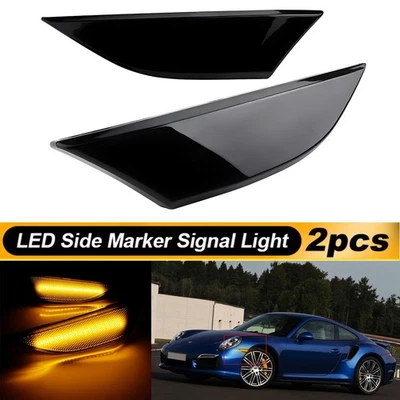 2x Luces LED laterales ámbar con lente ahumada para Porsche 911 Carrera 2012-2016 Foto 1 de 4