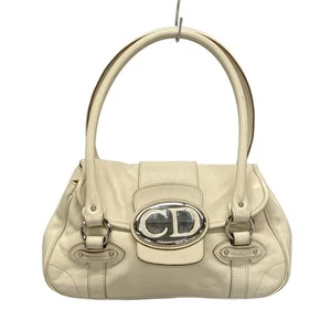 Auth DIOR/ChristianDior Vintage Traveler - Cream Leather Shoulder Bag - Picture 1 of 20