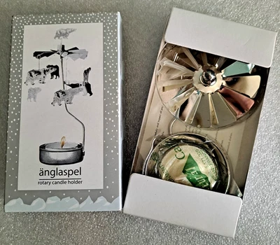 Candelabro giratorio Anglaspel Tealight grabado oso polar decoración de Navidad sin usar Foto 1 de 4