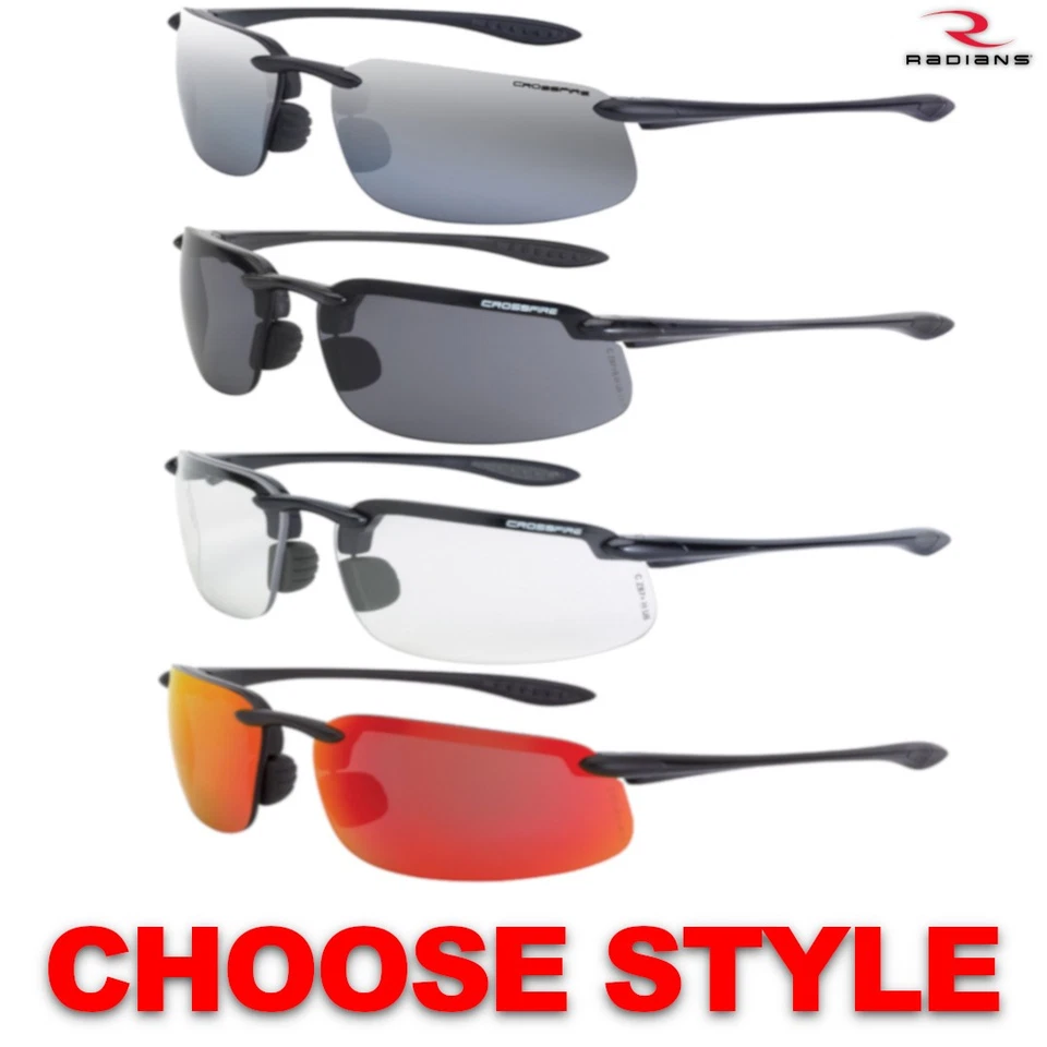 Radians Crossfire ES4 Premium Safety Glasses (Choose Lens Color)