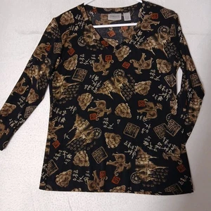 Top Chicos Traveler Talla 0 EE. UU. Talla S Estampado Acetato y Spandex India Manga Larga - Imagen 1 de 9