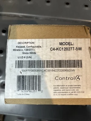Control4 C4-KC120277-SW Configurable Wireless Keypad - Image 1 of 3
