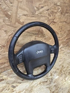 Jeep TJ Wrangler OEM LEATHER Steering Wheel  2003 2004 2005 2006 HORN PAD CRUISE - Bild 1 von 11