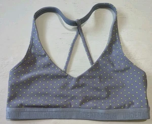 Under Armour Women's Sports Bra Polka Dot Neon Gray Small Heat Gear - Picture 1 of 7