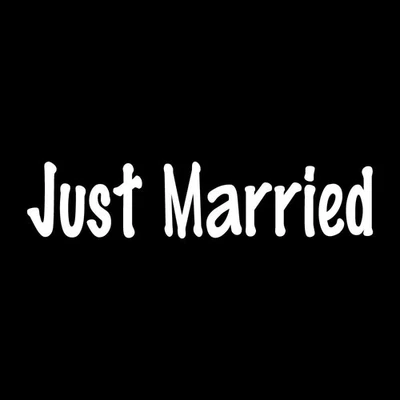 Just Married Wedding Decal Sticker White Weatherproof Vinyl - Image 1 of 4