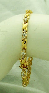 SCHÖNES VERMEIL-ARMBAND AUS NACHLASS WEISSER STEIN STERLINGSILBER, 7,5" LANG - Bild 1 von 1