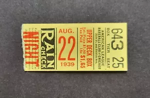 Biglietto Baseball White Sox vs Yankees 1939 Stub - Joe Dimaggio Home Run - Foto 1 di 2