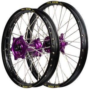 KTM 65 SX 2025 Envy / Excel JNR Wheel Set 14/12 Black Rims Purple Hubs - Picture 1 of 9