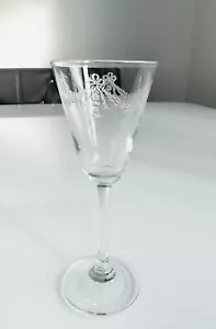 Antiguo adorno grabado de vidrio Art Nouveau lazo borde vidrio de licor antiguo 11,6 cm - Imagen 1 de 10