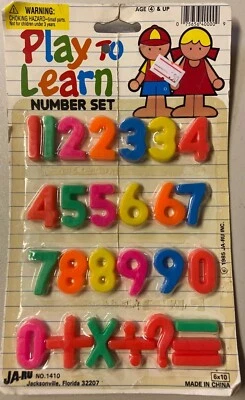 复古 1985 年 JaRu Play To Learn 数字套装学习蛋糕装饰 NOS — 第 1/4 张图片