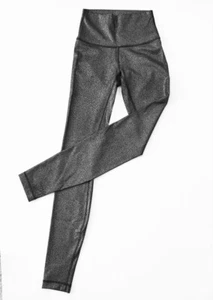 LULULEMON glänzende anthrazit SILBER/SCHWARZ Metallic Mid-Rise LEGGINGS * 2/XS ~ NEU - Bild 1 von 6