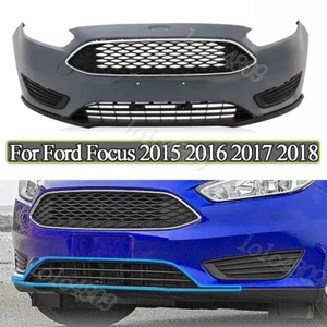 Fits For 2015-2018 Ford Focus Front Bumper Cover Lower Grille Grill Set - Picture 1 of 9