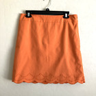 Talbots  A-line Skirt Womens Size 8 Peach Side Zip Scalloped Hem