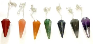 7 Chakra 12 facettierte Reiki Chakra Set mit je 7 Pendeln für 1 Chakra - Bild 1 von 9