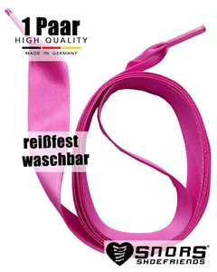 SNORS Schnürsenkel flach SATIN PINK 75-130cm 10+16mm Satin Schuhband reißfest - Bild 1 von 6